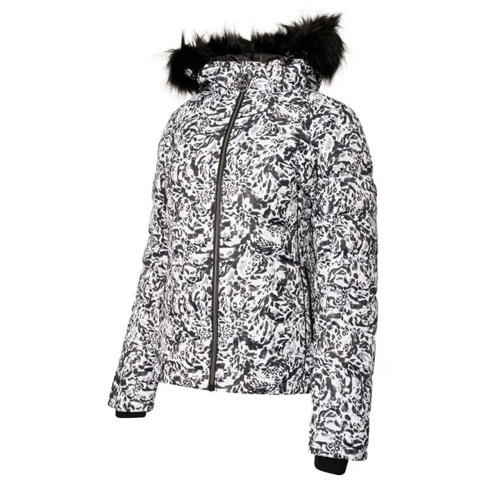 Dare 2b Glamorize III Padded Ski Jacket Black White Leopard Print Women Waterproof Jackets