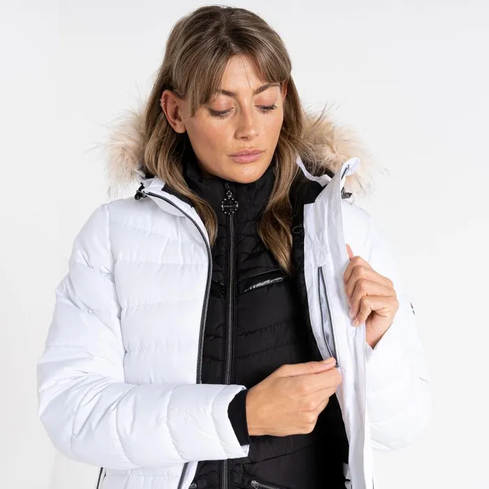Dare 2b Glamorize III Padded Ski Jacket White Women Waterproof Jackets