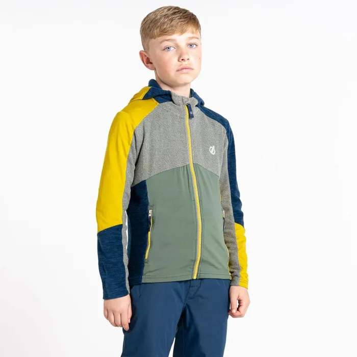 Dare 2b Hero Recycled Core Stretch Midlayer Moss Yellow Agave Green Kids Fleece