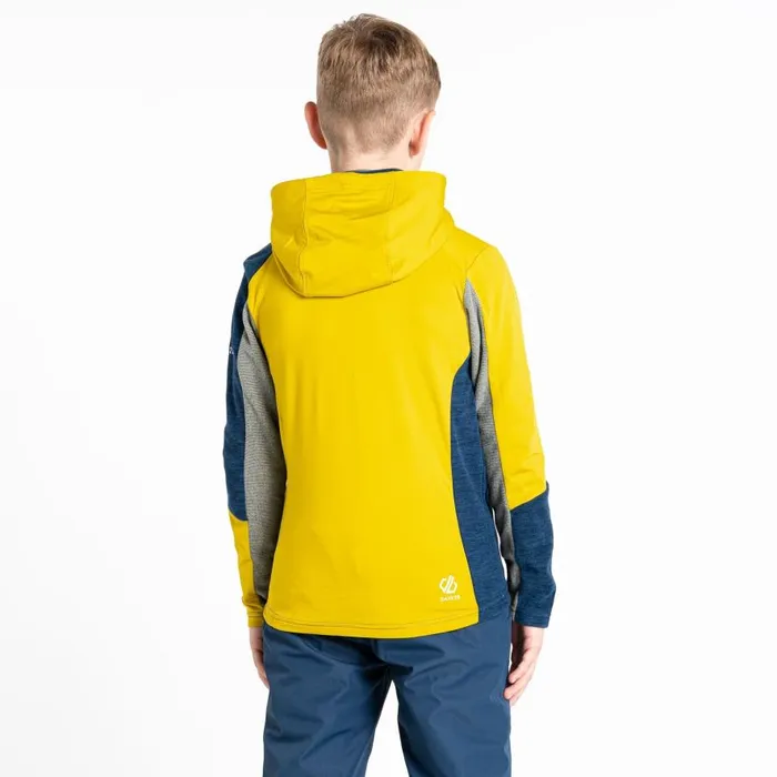 Dare 2b Hero Recycled Core Stretch Midlayer Moss Yellow Agave Green Kids Fleece