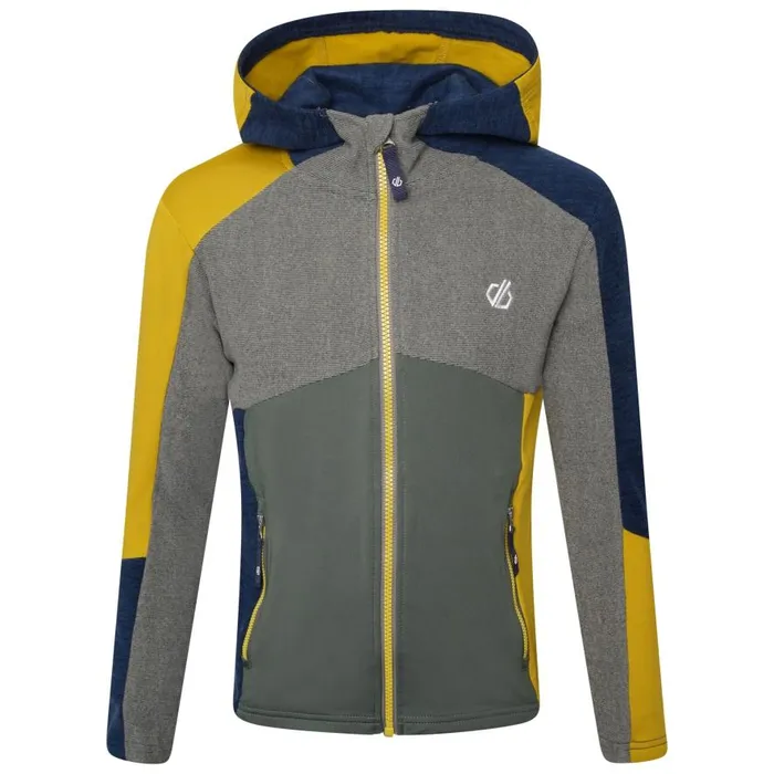Dare 2b Hero Recycled Core Stretch Midlayer Moss Yellow Agave Green Kids Fleece