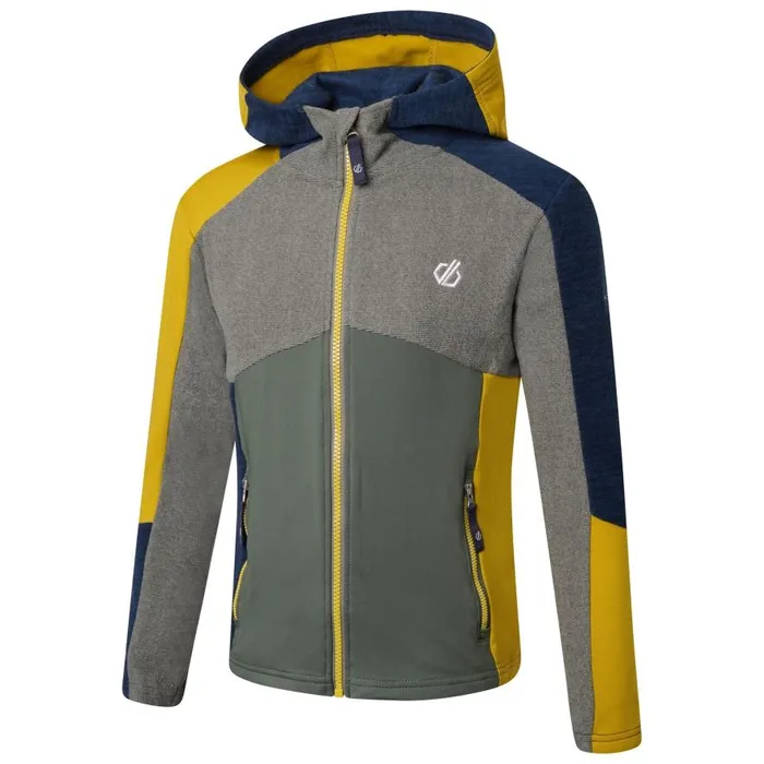 Dare 2b Hero Recycled Core Stretch Midlayer Moss Yellow Agave Green Kids Fleece