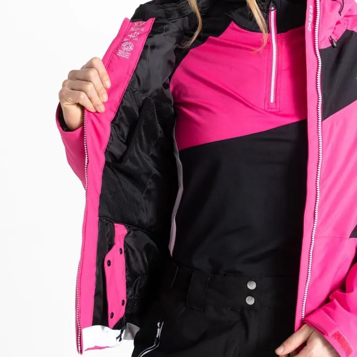 Dare 2b Ice Ski Jacket Pure Pink Black Women Waterproof Jackets