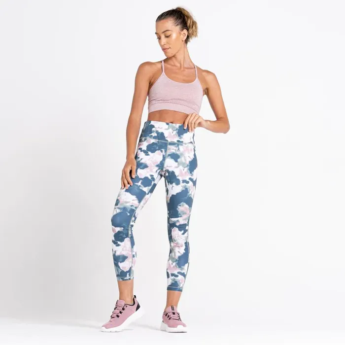 Dare 2b Influential 78 Gym Leggings Dusky Rose Inky Print Women Leggings