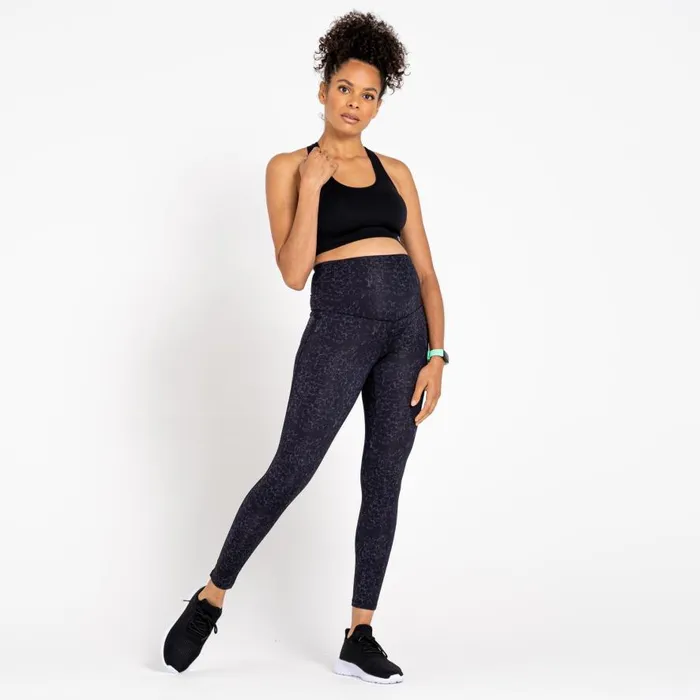 Dare 2b Influential Maternity Leggings Black Molecular Print Women Leggings