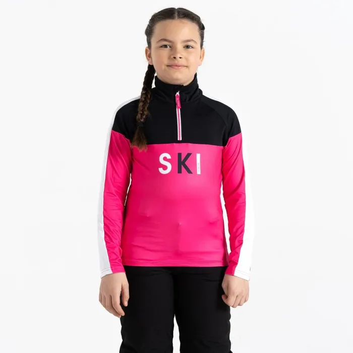 Dare 2b Pow Core Stretch Midlayer Pure Pink Black Kids Fleece