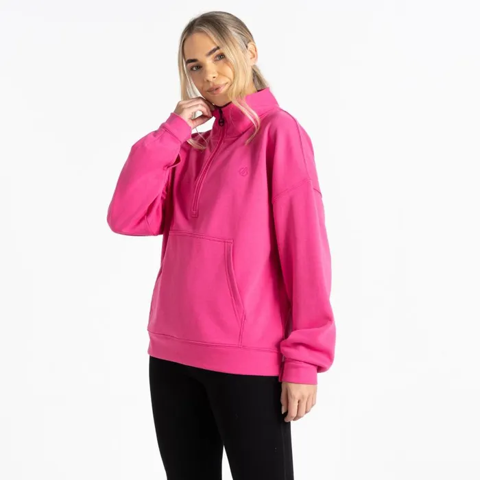 Dare 2b Recoup II Half Zip Sweatshirt Pure Pink Women Hoodies and Sweatshirts