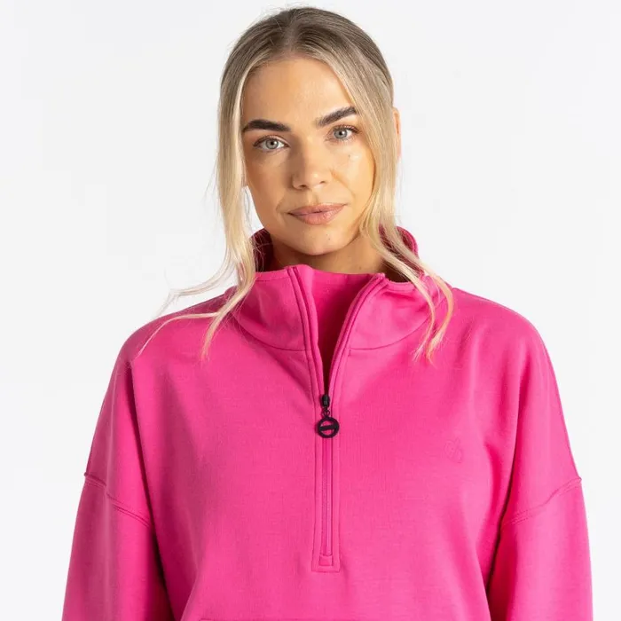 Dare 2b Recoup II Half Zip Sweatshirt Pure Pink Women Hoodies and Sweatshirts