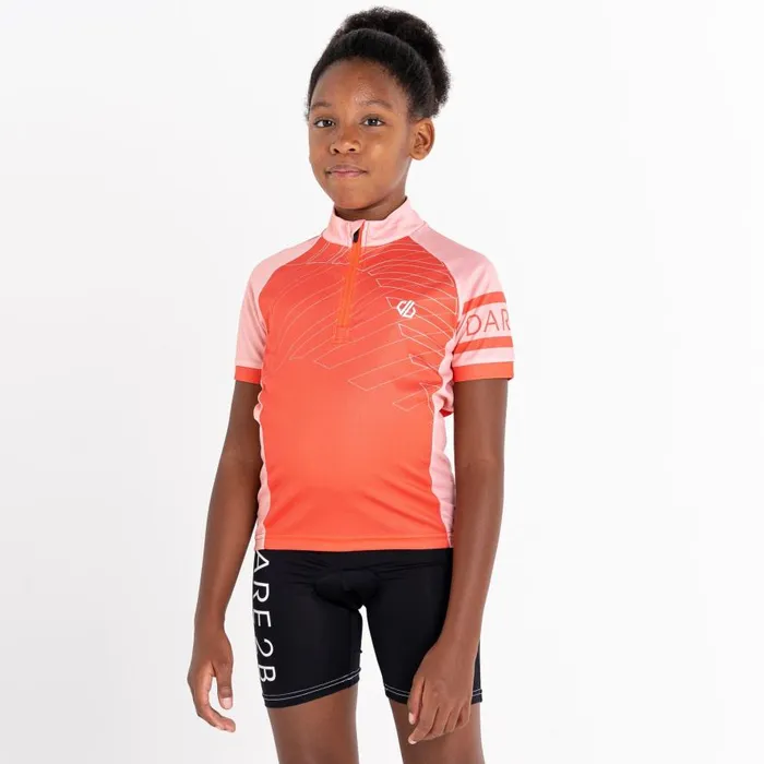 Dare 2b Speed Up Cycling Jersey Neon Peach Kids