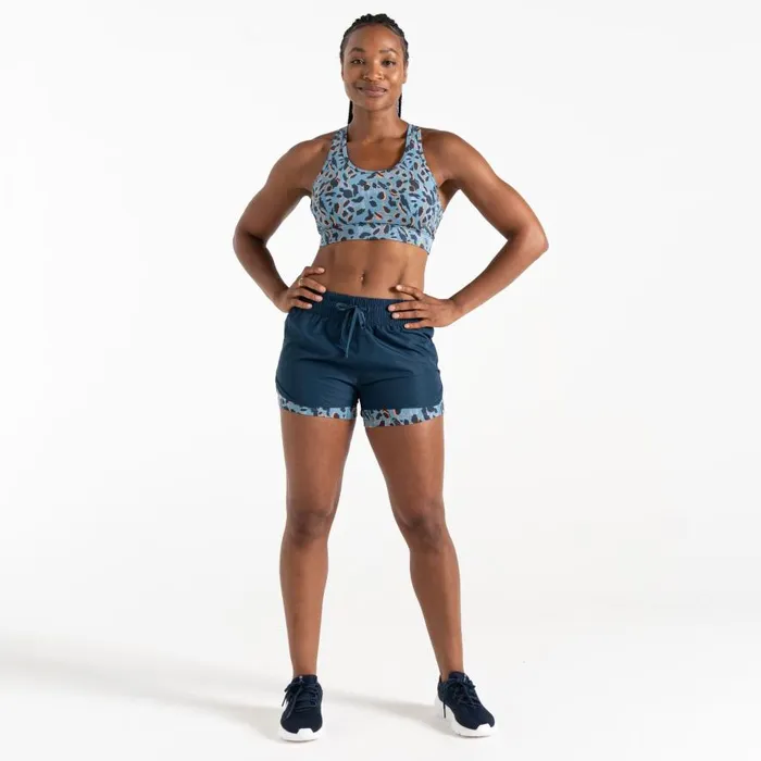 Dare 2b Sprint Up 2in1 Shorts Moonlight Denim Animal Print Women Shorts