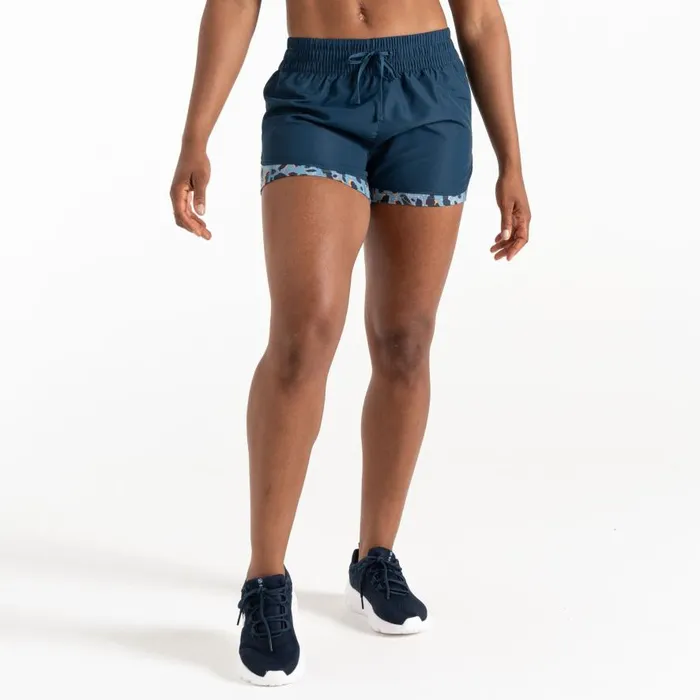 Dare 2b Sprint Up 2in1 Shorts Moonlight Denim Animal Print Women Shorts