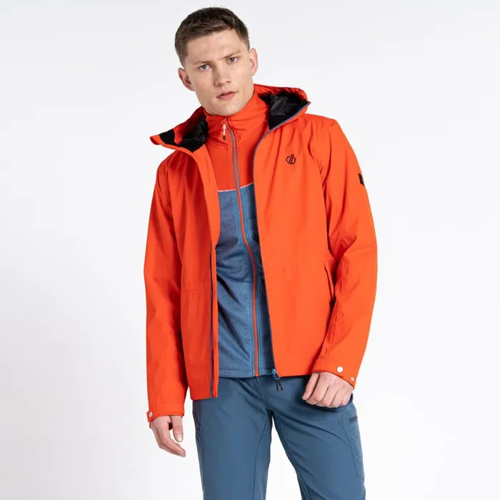 Dare 2b Stay Ready Recycled Waterproof Jacket Burnt Salmon Men Waterproof Jackets