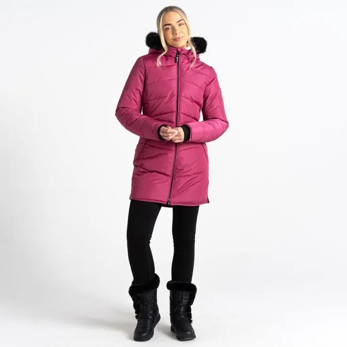 Dare 2b Striking III Mid Length Padded Jacket Pink Women Insulated Jackets