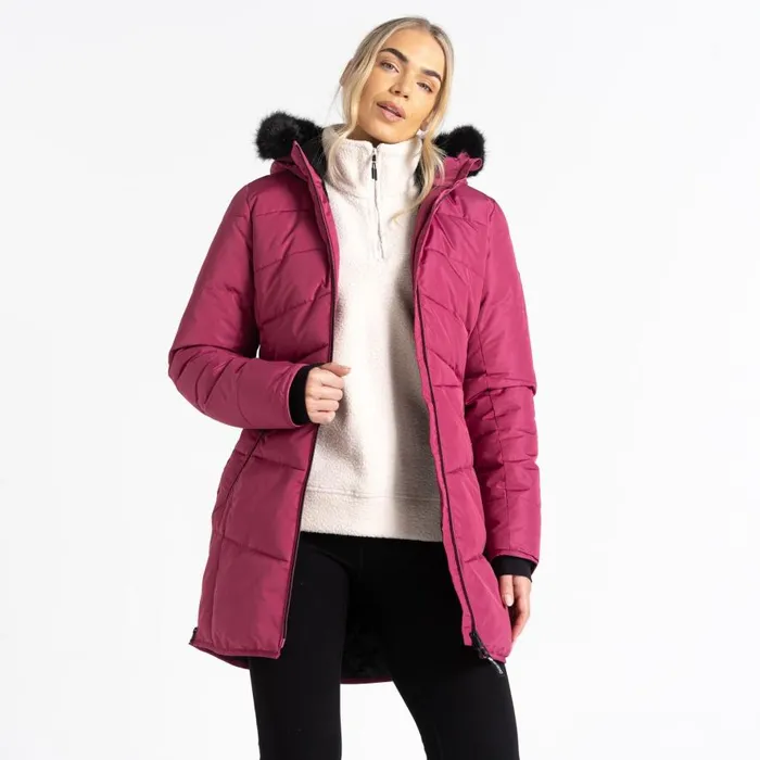 Dare 2b Striking III Mid Length Padded Jacket Pink Women Insulated Jackets