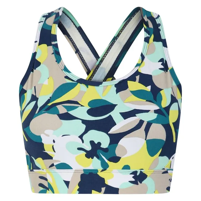 Dare 2b Swift II Sports Bra Moonlight Denim Petal Print Women Medium Impact