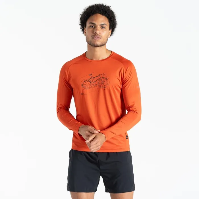 Dare 2b Tech Long Sleeved TShirt Cinnamon Men Graphic TShirts