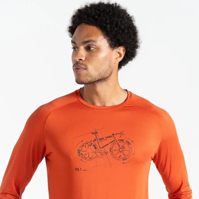 Dare 2b Tech Long Sleeved TShirt Cinnamon Men Graphic TShirts