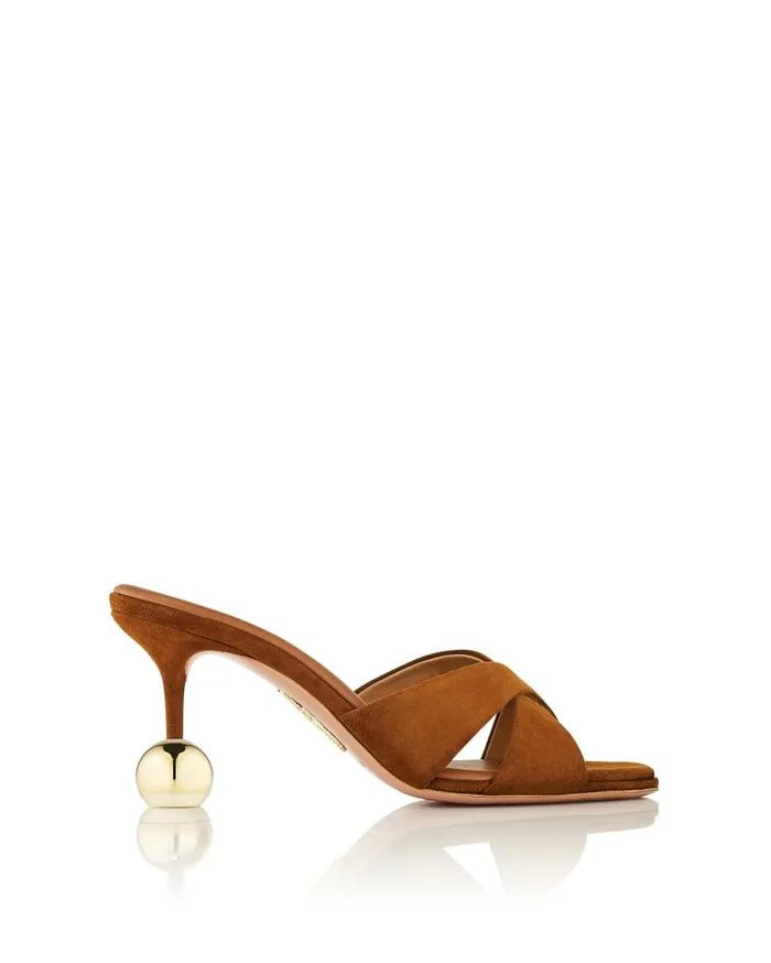 Darling Mule 75 Brown Women Aquazzura Slides and Mules Darling Mule 75 Brown Women Aquazzura Slides and Mules