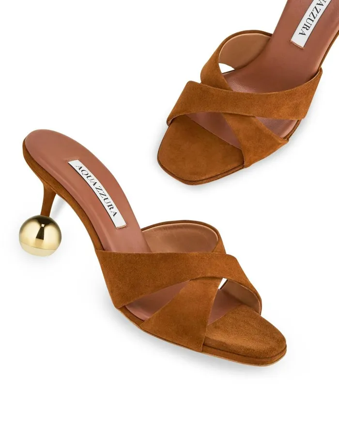 Darling Mule 75 Brown Women Aquazzura Slides and Mules Darling Mule 75 Brown Women Aquazzura Slides and Mules