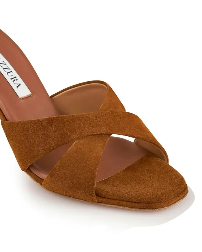 Darling Mule 75 Brown Women Aquazzura Slides and Mules Darling Mule 75 Brown Women Aquazzura Slides and Mules