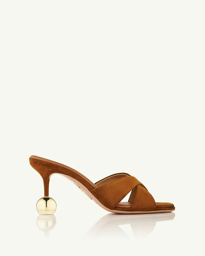 Darling Mule 75 Brown Women Aquazzura Slides and Mules Darling Mule 75 Brown Women Aquazzura Slides and Mules