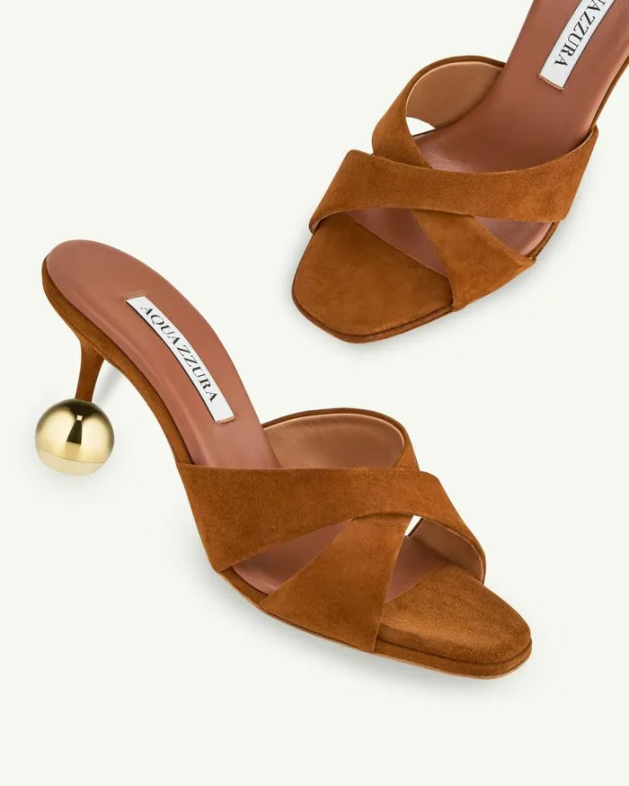Darling Mule 75 Brown Women Aquazzura Slides and Mules Darling Mule 75 Brown Women Aquazzura Slides and Mules