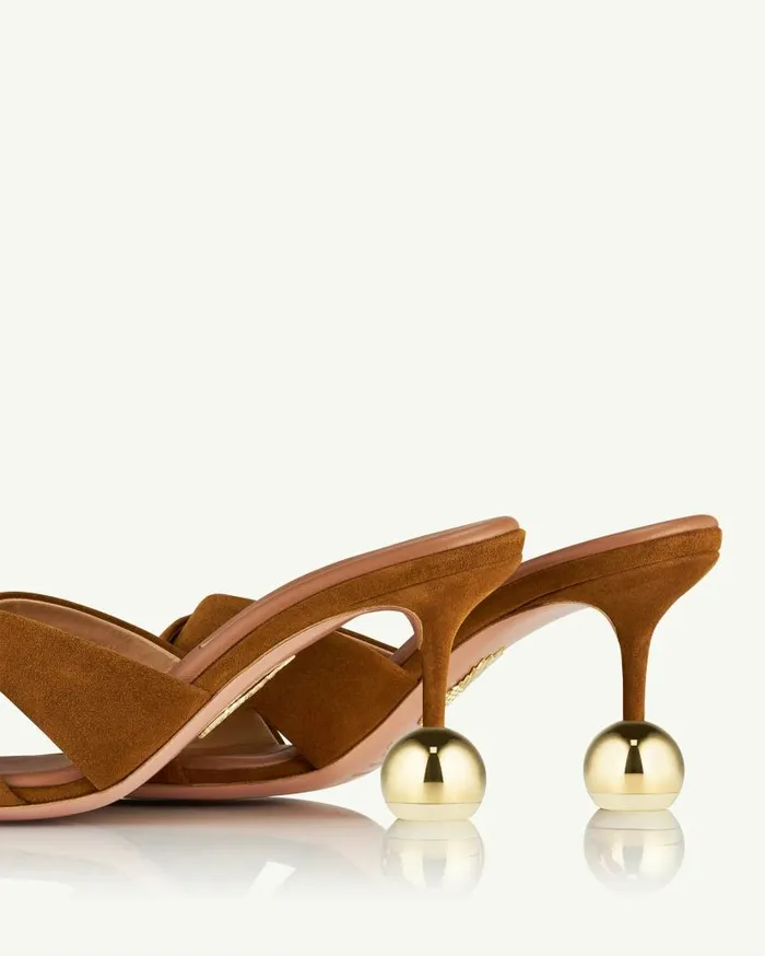 Darling Mule 75 Brown Women Aquazzura Slides and Mules Darling Mule 75 Brown Women Aquazzura Slides and Mules