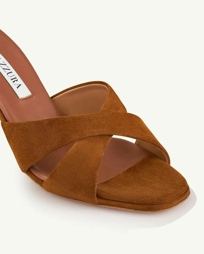 Darling Mule 75 Brown Women Aquazzura Slides and Mules Darling Mule 75 Brown Women Aquazzura Slides and Mules