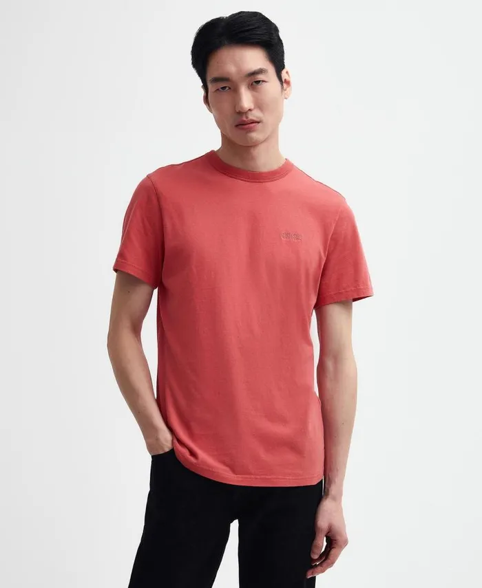 Dawson Burnout TShirt Mineral Red Men Barbour TShirts