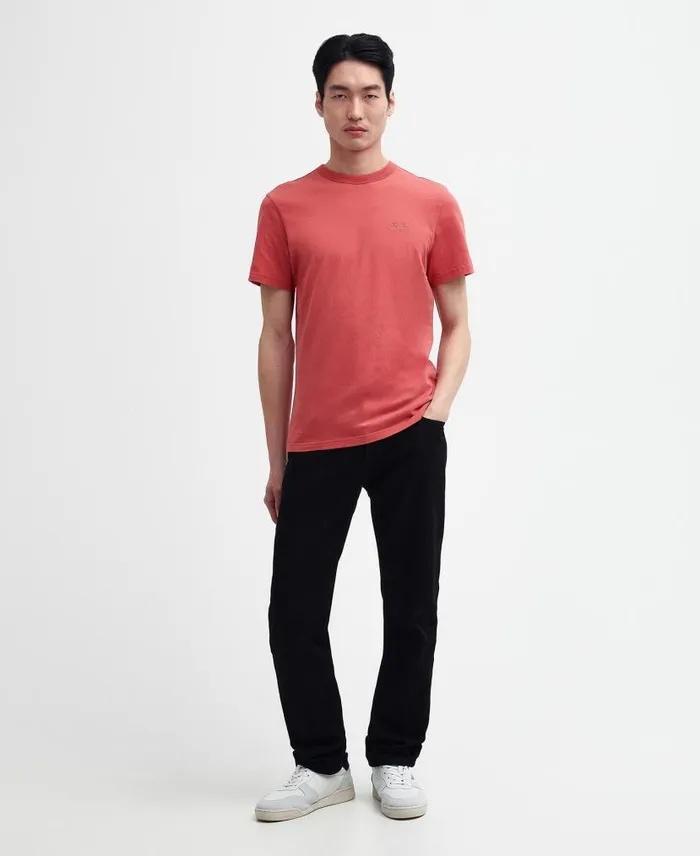 Dawson Burnout TShirt Mineral Red Men Barbour TShirts