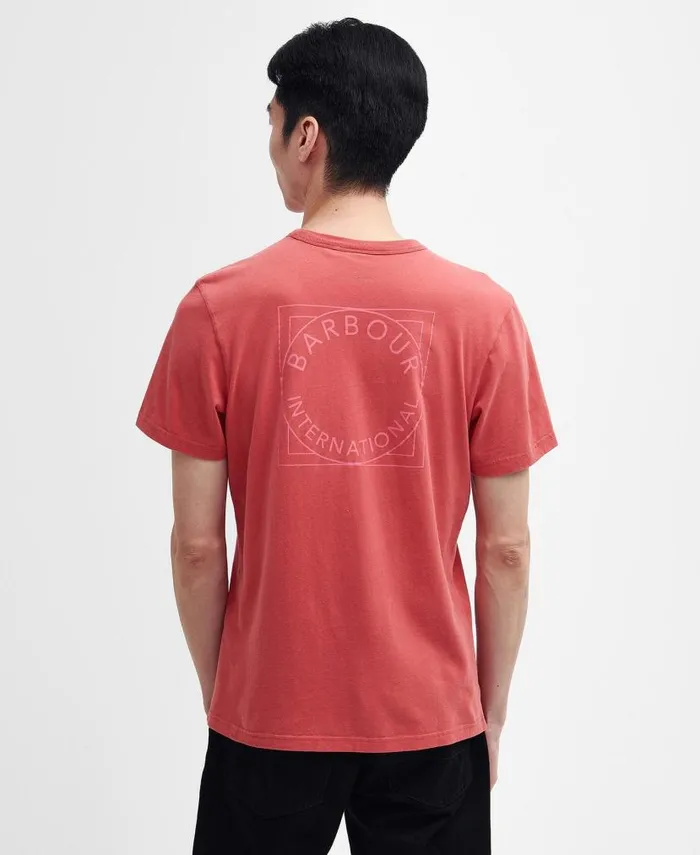 Dawson Burnout TShirt Mineral Red Men Barbour TShirts