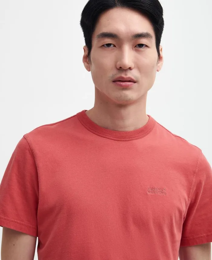 Dawson Burnout TShirt Mineral Red Men Barbour TShirts