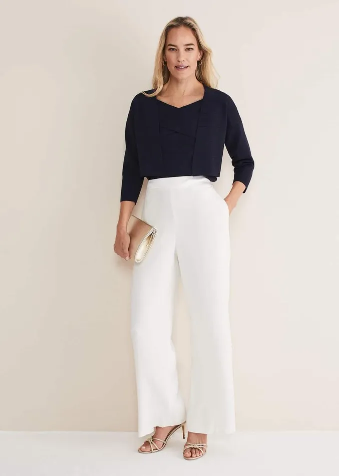 Delphi Bandage Knitted Cover Up Navy Women Phase Eight Knitwear