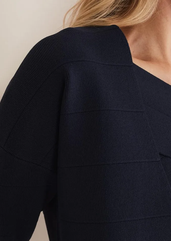 Delphi Bandage Knitted Cover Up Navy Women Phase Eight Knitwear