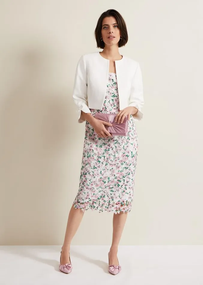 Diana Floral Lace Midi Dress Multicoloured Women Phase Eight Dresses