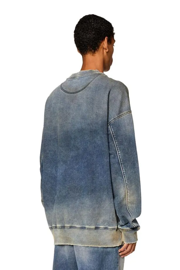 Diesel Dkribne Medium Blue Men Sweatshirts and Hoodies