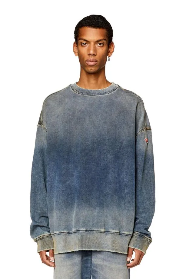 Diesel Dkribne Medium Blue Men Sweatshirts and Hoodies