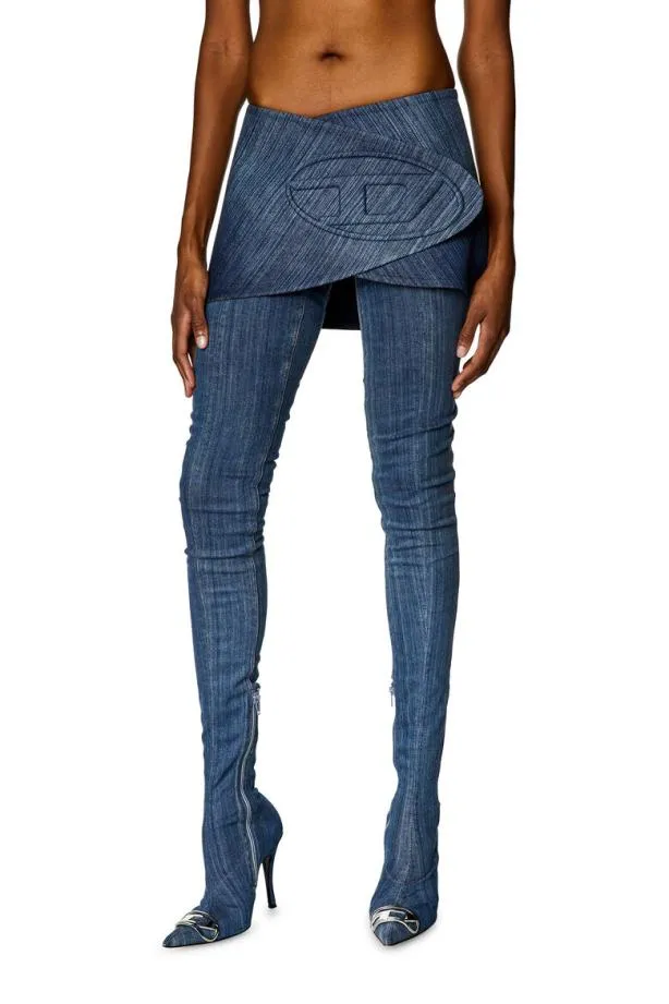 Diesel Delorifsd Dark Blue Women Skirts