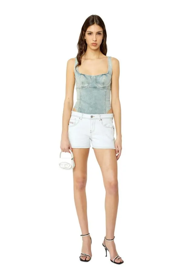 Diesel Delylashort White Women Pants and Shorts