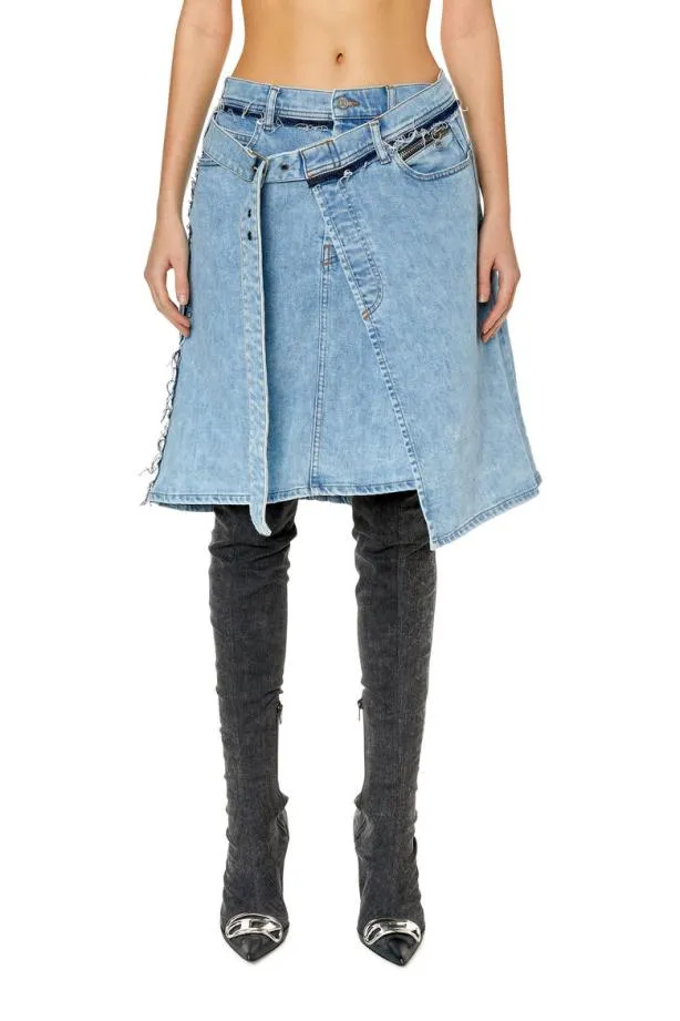 Diesel Dependencemid Light Blue Women Skirts