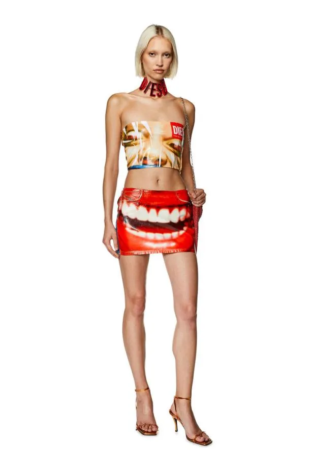 Diesel Depraminifsd Redwhite Women Skirts