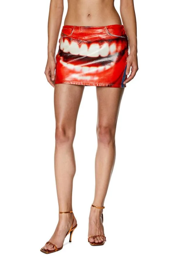 Diesel Depraminifsd Redwhite Women Skirts