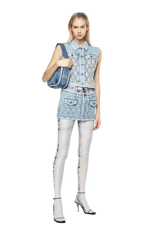 Diesel Deronfs1 Light Blue Women Skirts