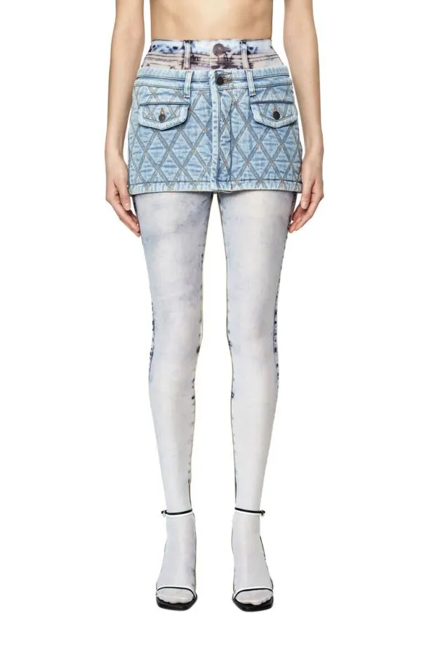 Diesel Deronfs1 Light Blue Women Skirts