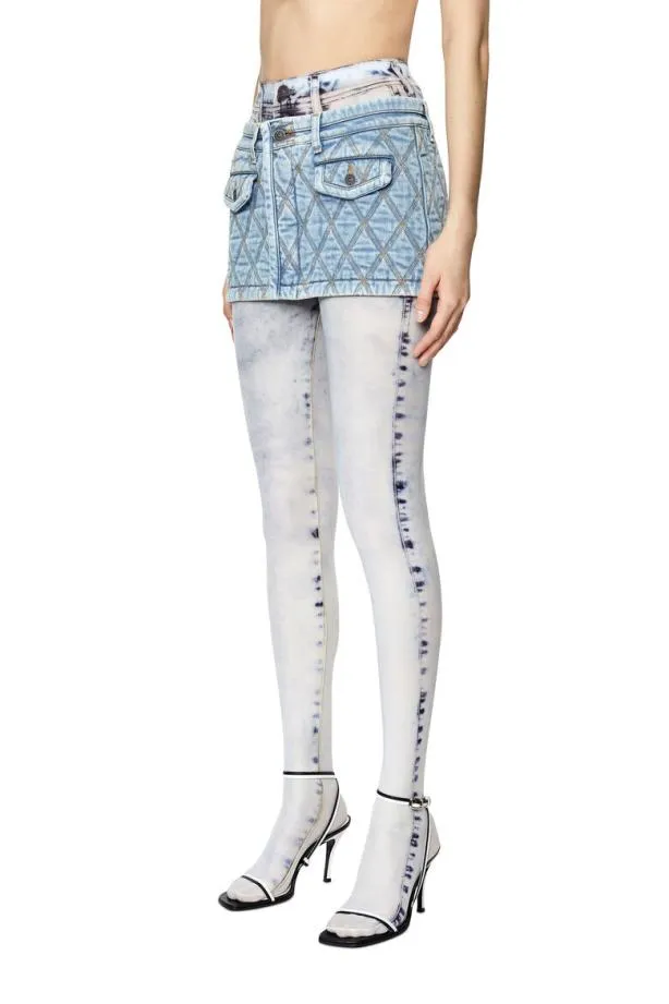 Diesel Deronfs1 Light Blue Women Skirts
