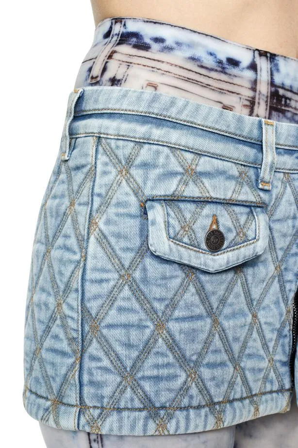 Diesel Deronfs1 Light Blue Women Skirts