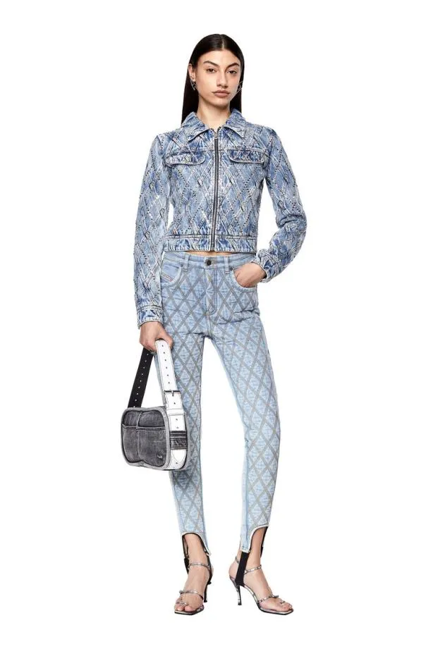 Diesel Deslimmyzipfs Light Blue Women Jackets