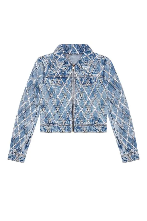Diesel Deslimmyzipfs Light Blue Women Jackets