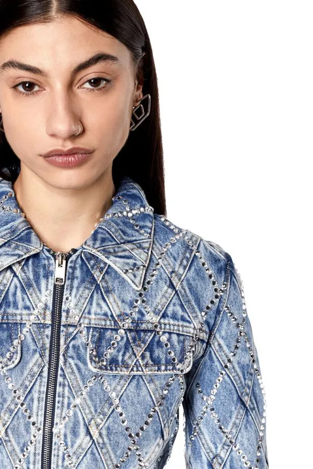Diesel Deslimmyzipfs Light Blue Women Jackets