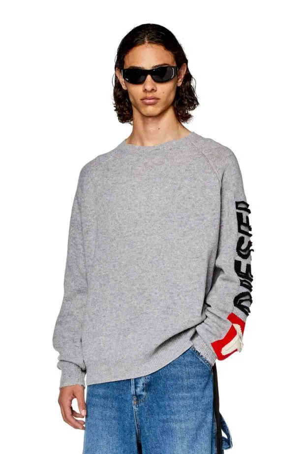 Diesel Ksaria Grey Men Knitwear